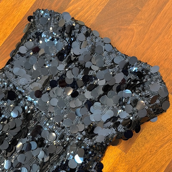 Amanda Uprichard Strapless Sequin Dress in Navy Blue - Picture 13 of 13